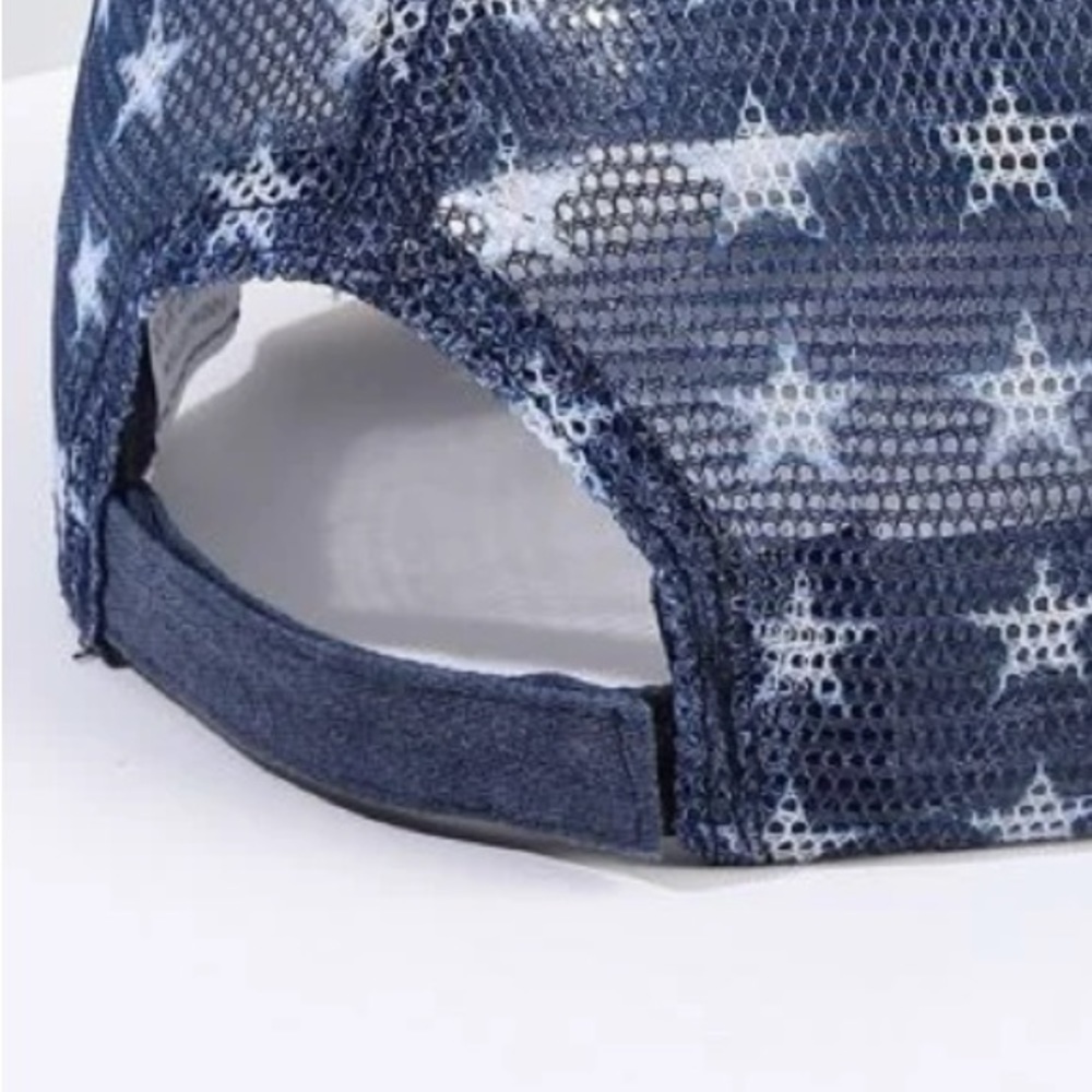 USA patriotic American Flag Distressed Trucker Hat - Picture 6 of 8